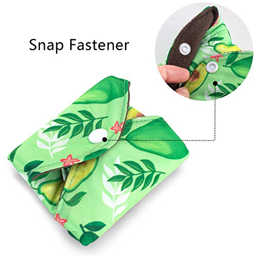 Teamoy 10pcs Cloth Panty Liners, Reusable Sanitary Pads with Wet Bag, Washable Cloth Menstrual Pads